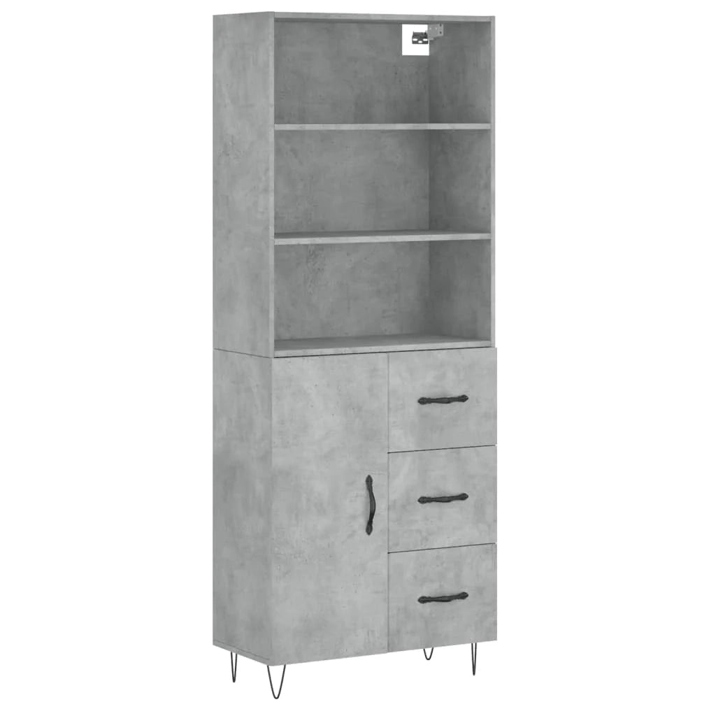 Buffet credenza cassettiera armadio mobile contenitore organizer cucina soggiorno salotto alto 69,5 x 34 x 180 cm legno ingegnerizzato grigio 02_0034616