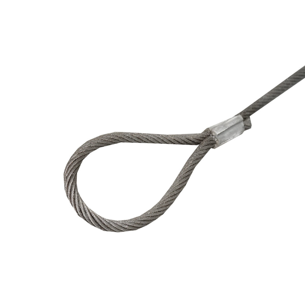 Cavo/fune in acciaio per verricello con spessore di 14 mm e lunghezza di 4 m con anelli per il traino o il sollevamento