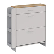 Vicco Mobile porta scarpe Bianco/quercia 88.4 x 101.6 cm Con scomparti aperti e chiusi