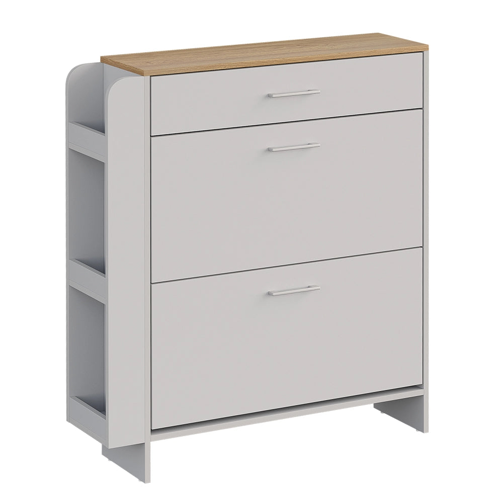 Vicco Mobile porta scarpe Bianco/quercia 88.4 x 101.6 cm Con scomparti aperti e chiusi