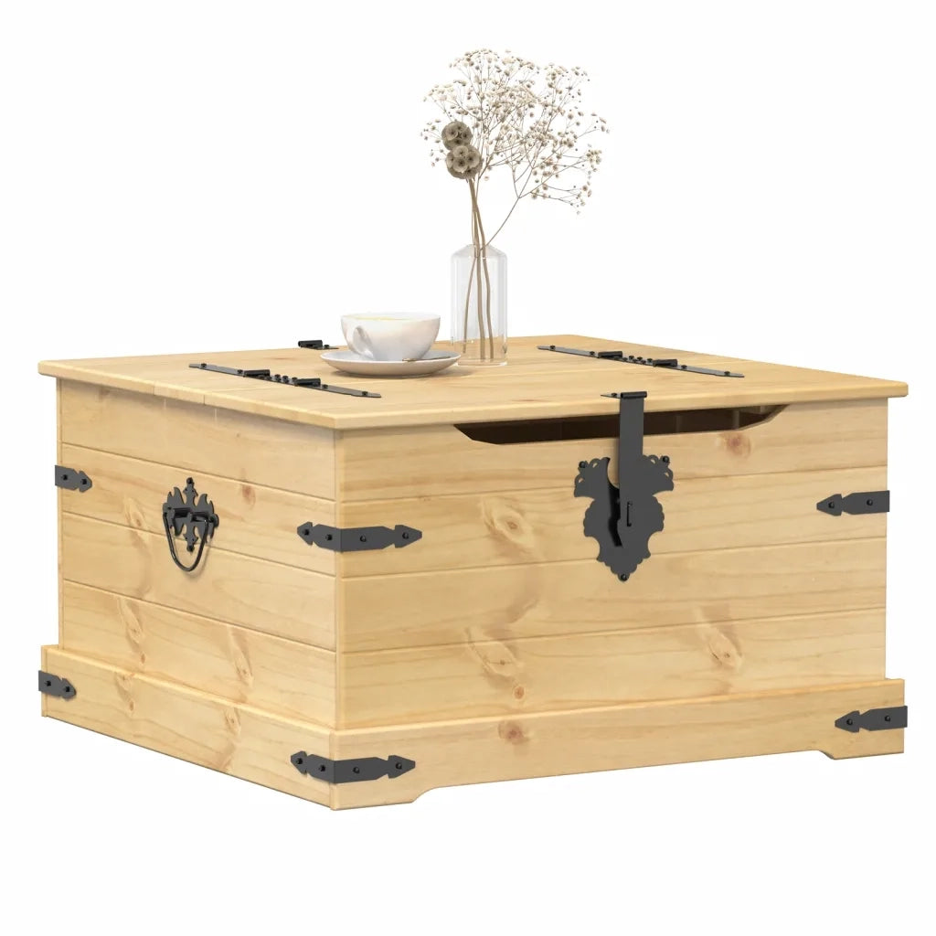 vidaXL Scatola Portaoggetti Corona 78x78x45 cm Legno Massello di Pino