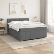 Letto Box Spring LED con Materasso Grigio Scuro 180 x 200 cm 3455662