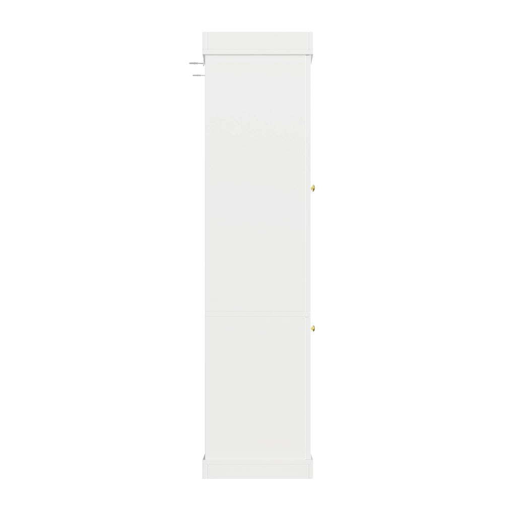 ARMADIO ALTO 160x40x180 cm Bianco MDF e Vetro Set 2 unità
