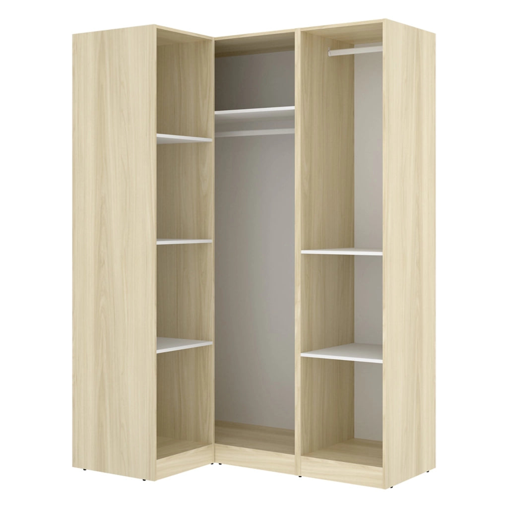 Armadio Camera da Letto Reeves, Guardaroba 3 Ante Appendiabiti, 95x142 cm Bianco