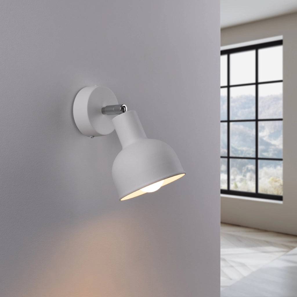 Applique Pure Lume KORSSO bianca cupola E27 15W lettura