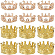 Accessori decorativi per poppenhuis - Corona miniatura metallica dorata 12 pezzi