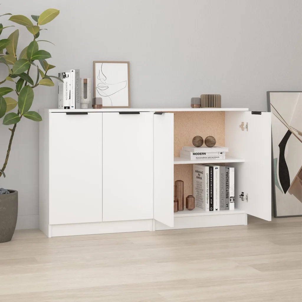 Credenze 2 pz Bianche 60x30x70 cm in Legno Multistrato cod mxl 65251
