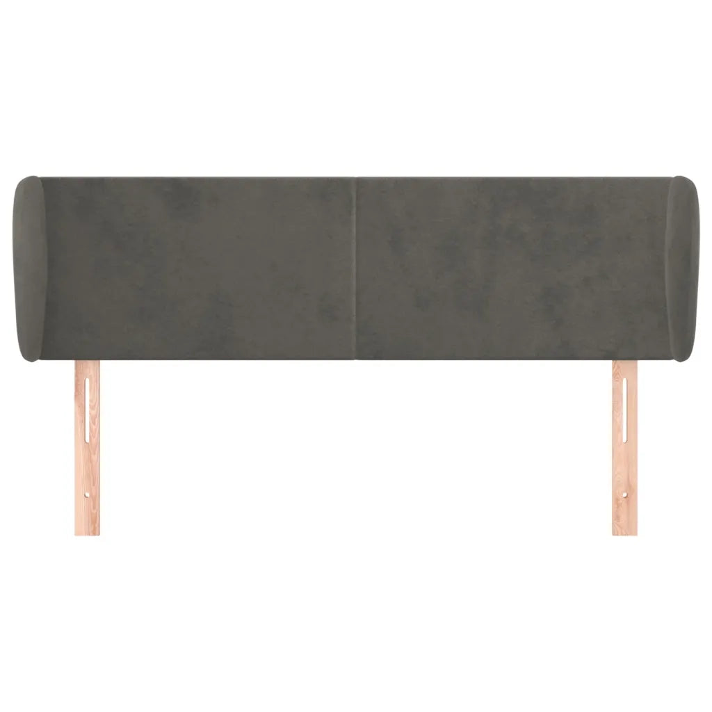 Testiera ad Orecchio Grigio Scuro 147x23x78/88 cm in Velluto 3116913