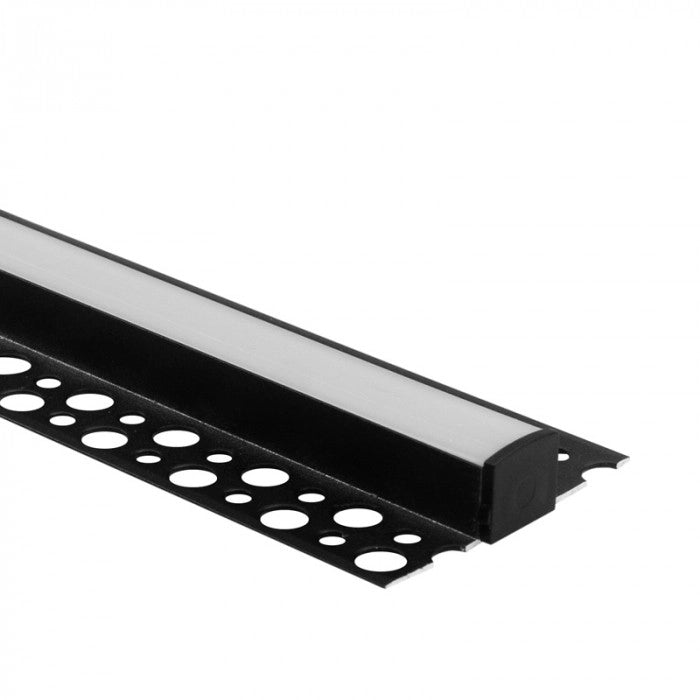 Profilo LED GN02 da superficie nero diffusore opale 2m Ecolight