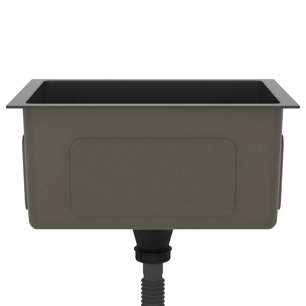 Lavello da Cucina Lavorato a Mano-Lavandino-Lavabo Nero Acciaio Inox 995808