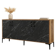 Madia Sinopoli, Credenza 2 Ripiani, 160x35x78h cm Nero Marmo