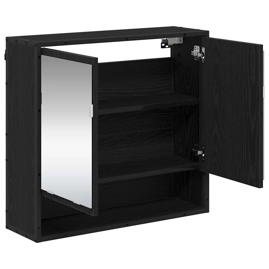 Scaffale da parete con lo scaffale Rovere Nero 65 x 20 x 60 cm CFW1455304