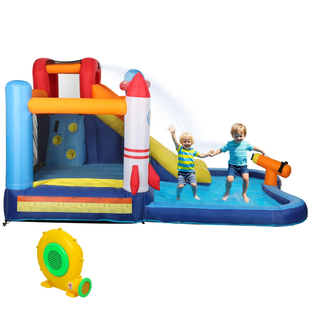 Castello gonfiabile 5 in 1 con scivolo e piscina ¨C zephmum ¨C 550W