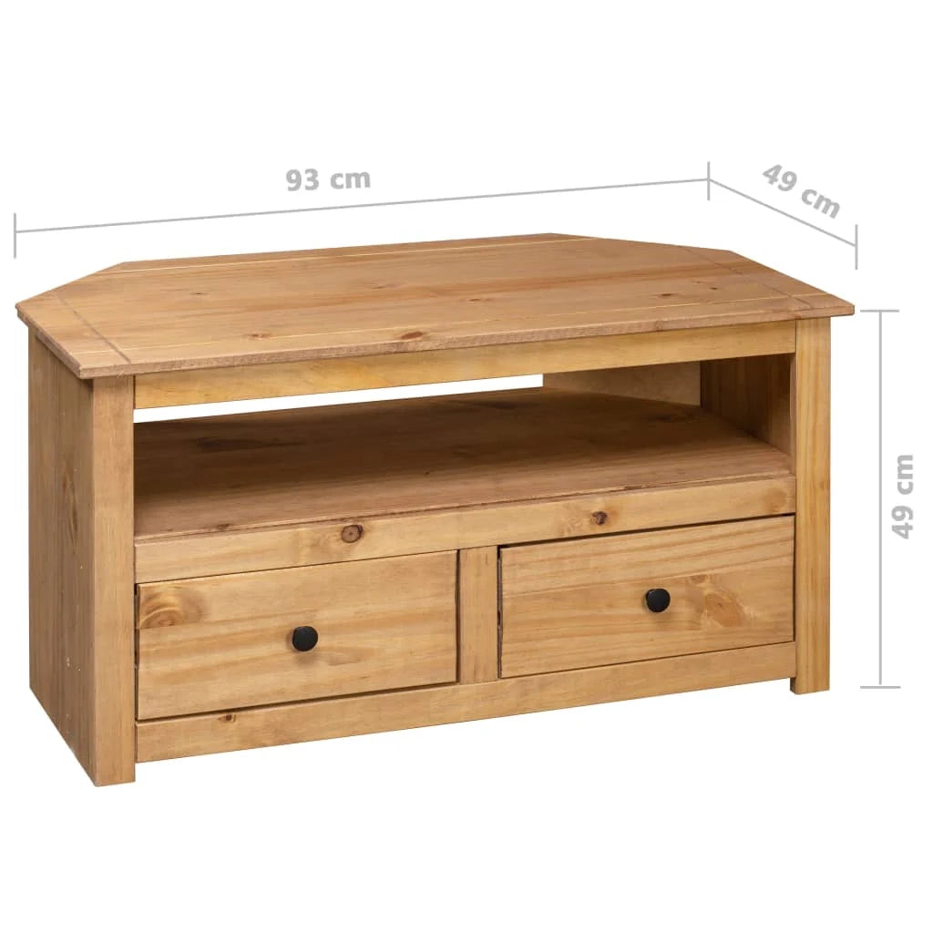 Mobile TV multimediale mensola TV credenza mobile TV sala da pranzo soggiorno angolo camera da letto 93 x 49 x 49 cm pino massello marrone 02_0027588