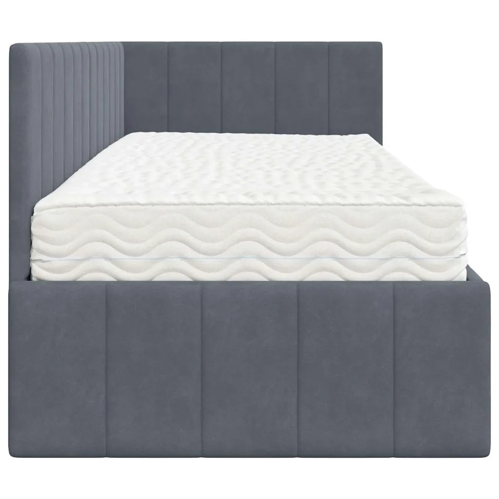 Struttura Letto Angolare con Materasso 2 pcs Grigio Velluto 3393839
