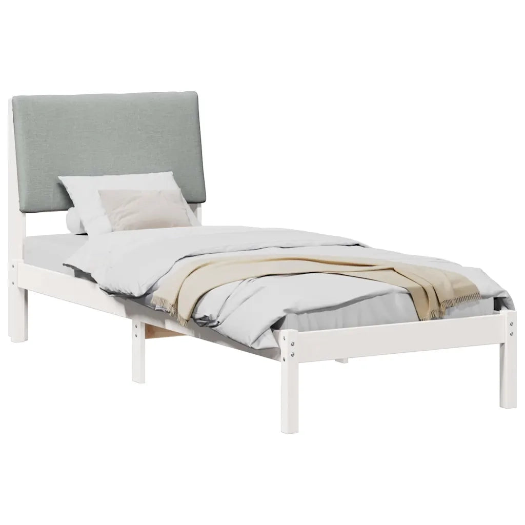 Struttura del Letto Bianco e grigio chiaro 75 x 190 cm