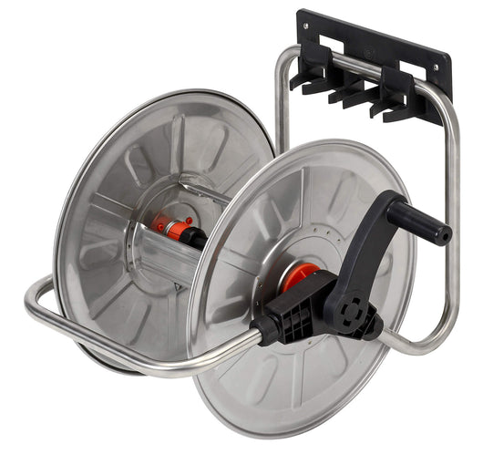 Avvolgitubo Manuale da Muro Portatile 50 mt Tubo Ø1/2” in Acciaio Inox Agrati