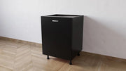 Mobile Base 60 Compreso Di Anta. H 72 Cm L 60 Cm P 55.5 Cm. Spedizione In Kit Nero