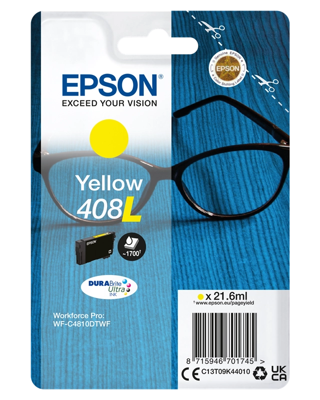 Epson Singlepack Yellow 408L DURABrite Ultra Ink