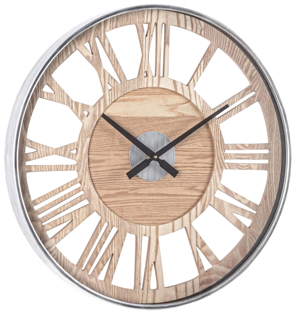 Orologio da Parete Ø60x6 cm in Mdf e Acciaio Ticking