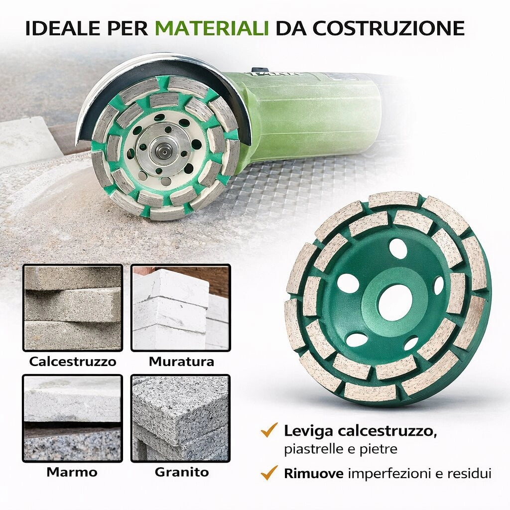 Disco Diamantato Per Smerigliatrice Disco Marmo Cemento Pietra Largo 115 mm 0x