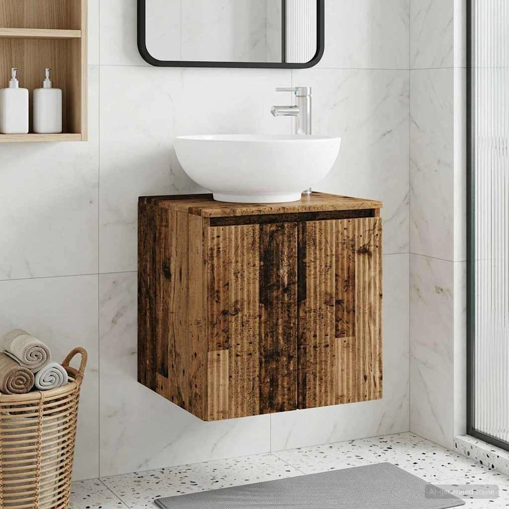 Mobile Lavabo da Parete Legno antico 49,5 x 44,5 x 65 cm 890450