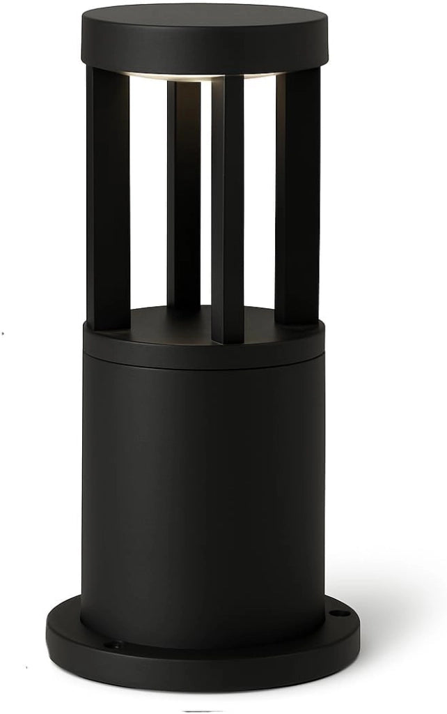 Lampione a led lampioncino lampada illuminazione da esterno palo da giardino nero moderno 12w ip65 30cm Colore della luce: Luce fredda