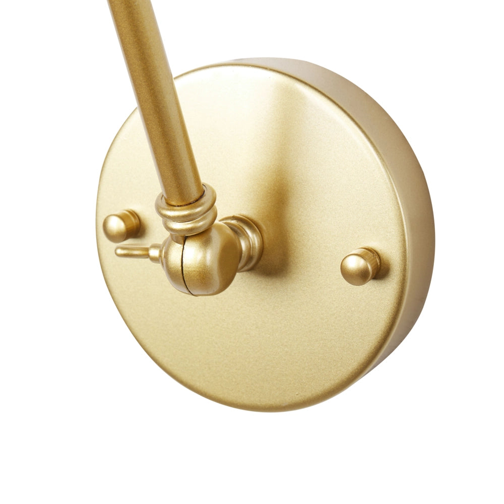 Set di 2 lampade da parete in metallo oro Braccio Orientabile stile Industriale