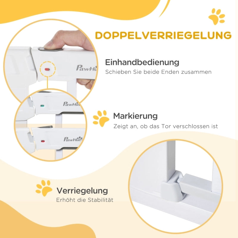Barriera estensibile a forbice con chiusura automatica larghezza regolabile 75-96 cm in acciaio bianco
