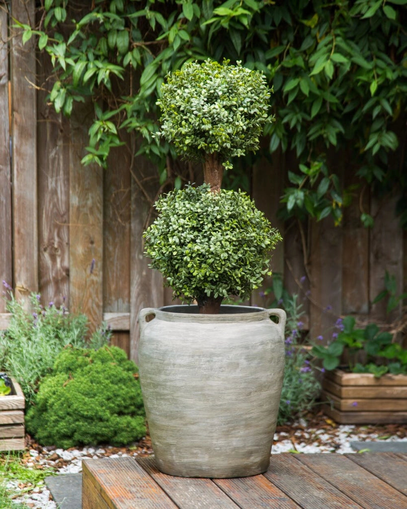 Vaso per piante in terracotta ovale grigio ⌀ 40 cm Accessori per giardino e soggiorno per esterni interni