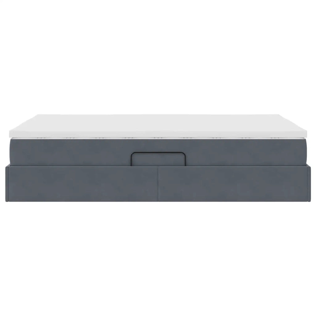 Letto con contenitore e materasso Grigio scuro 120 x 190 cm