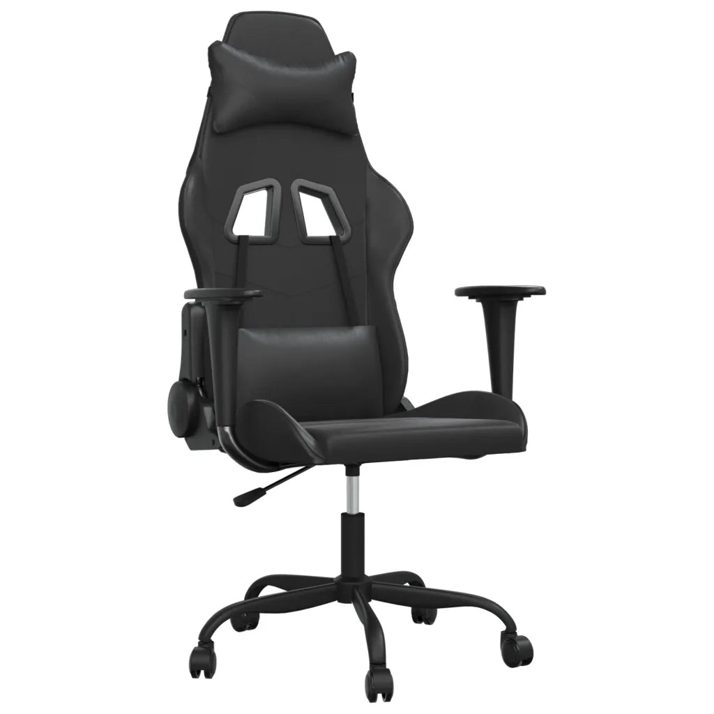 Sedia da Gaming | Sedia da e-sports Massaggiante Nera in Similpelle