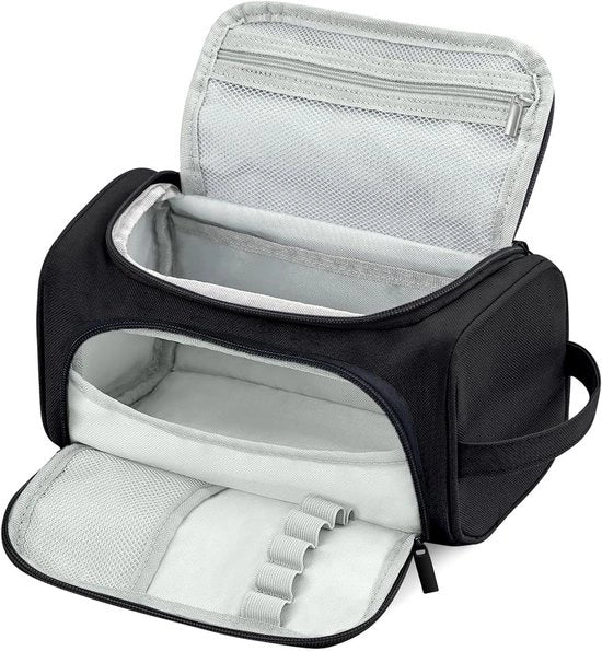 Borsa a Zip per Matite in Canapa con Comparti - Regalo per Studenti della Scuola Materna, Ragazzi, Ragazze, Adolescenti - Classico Nero