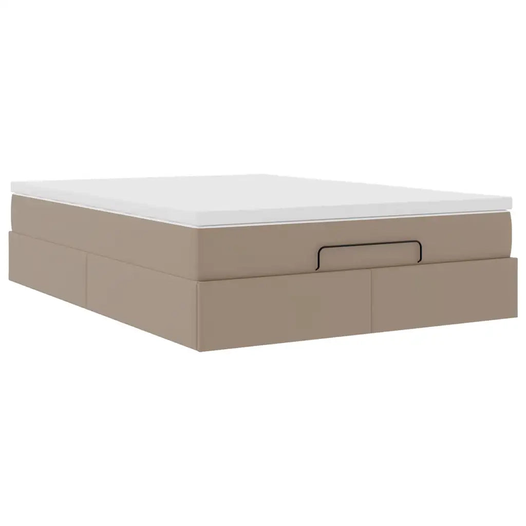 vidaXL Struttura Letto Pouf con Materasso 140x190 cm Similpelle