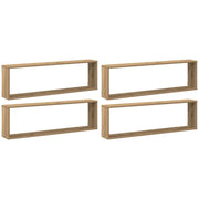 4 pz Mensole Parete | Mensola sospesa a Cubo Artigianale 100x15x30 cm Truciolato