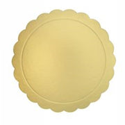 Trade Shop - Set 2 Pz Base Per Torta Rotonda Piatto Sottotorta Dorato 30 Cm Con Bordino 31164 -