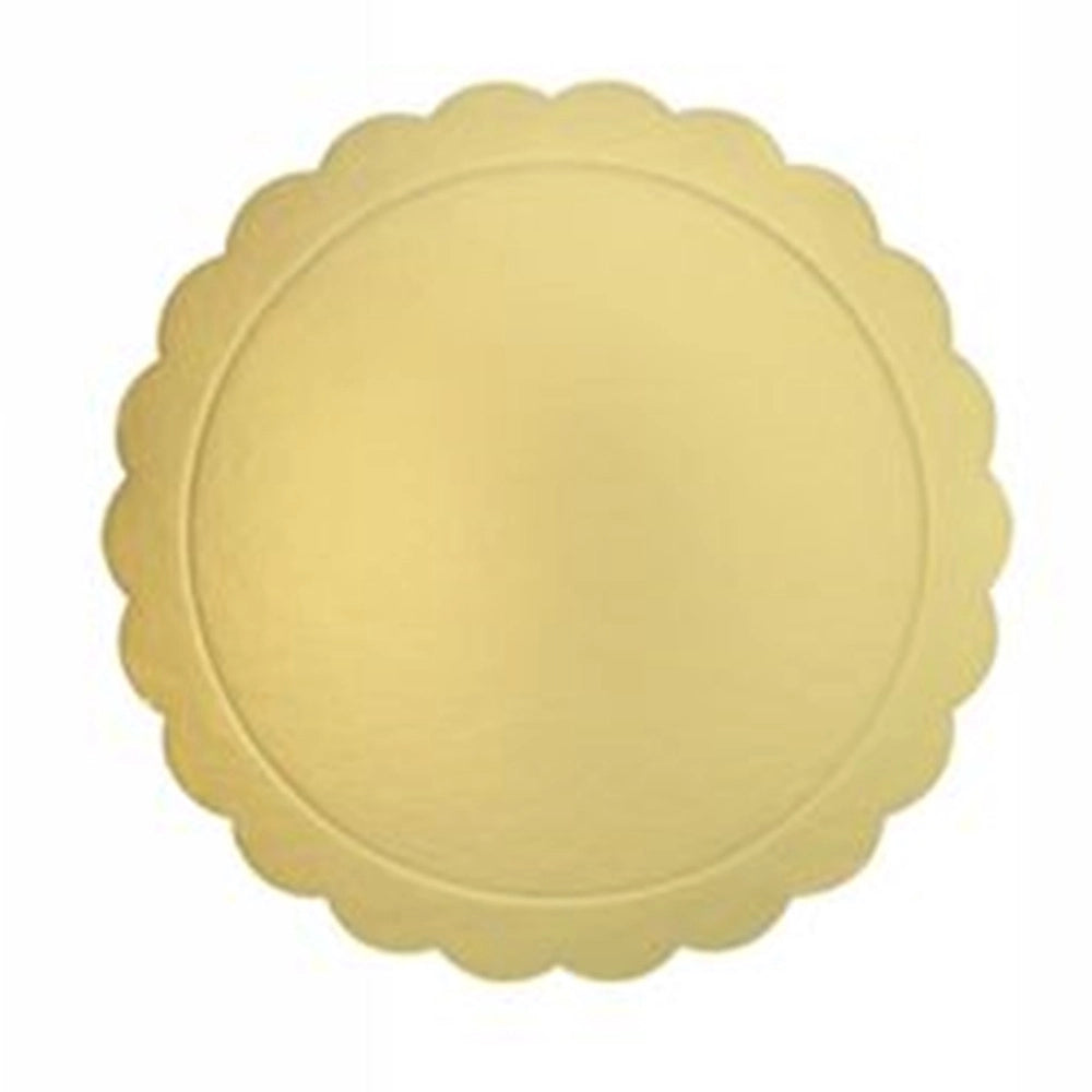Trade Shop - Set 2 Pz Base Per Torta Rotonda Piatto Sottotorta Dorato 30 Cm Con Bordino 31164 -
