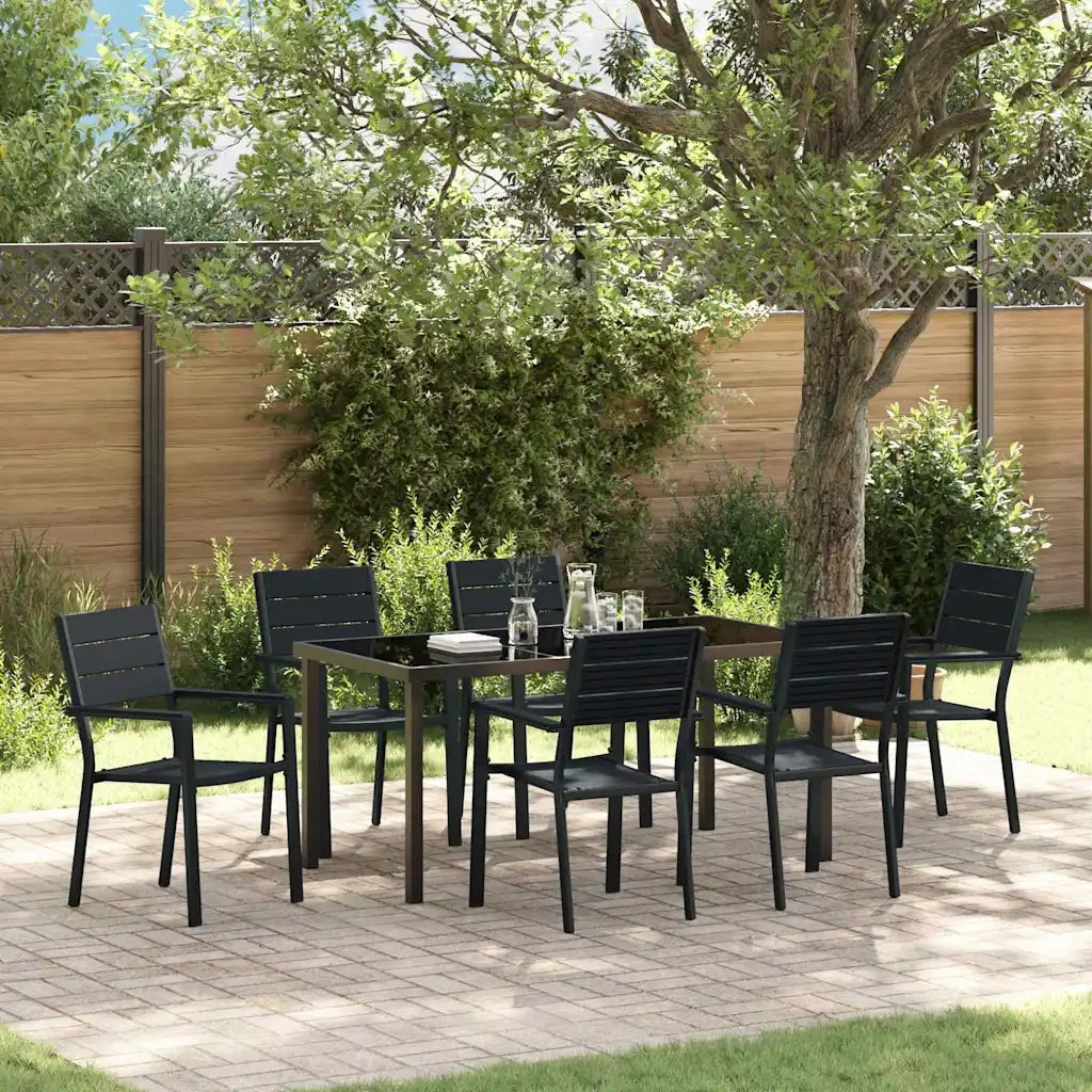 Set da Pranzo per Giardino 7 pcs Nero 3379146