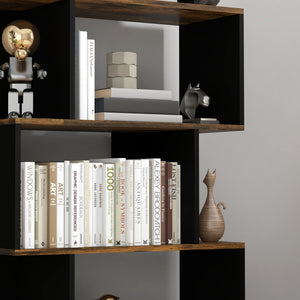 Libreria 5 Ripiani 70x29,5x163 cm in Legno Marrone Rustico