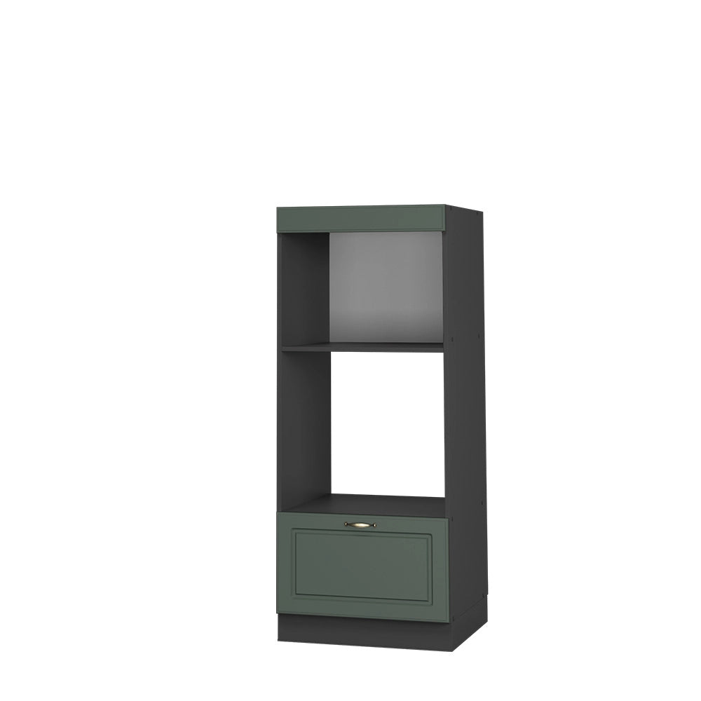 Mobile cucina microonde Fame-Line Verde-oro rustico/Antracite 60 cm aperto Vicco
