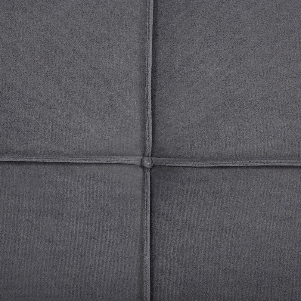 Letto 180 x 200 cm in velluto grigio struttura imbottita gambe a forcina in metallo testiera trapuntata
