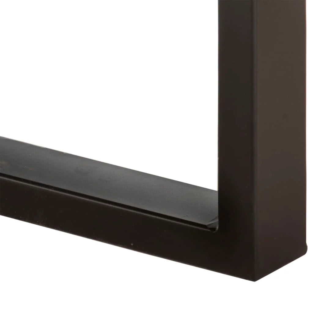 Panca 110 x 35 x 46 cm legno massello di mango grezzo e acciaio 02_0010929