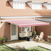 Tenda Retrattile Rosso e Bianco 450 × 300 cm Tessuto e acciaio 3330914