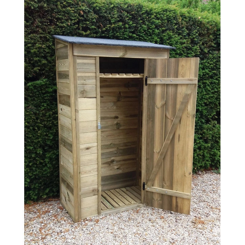 Armadio da giardino in legno trattato in autoclave 108x54 cm – con pavimento e anta singola – tetto bitumato – ARM1105A Foresta