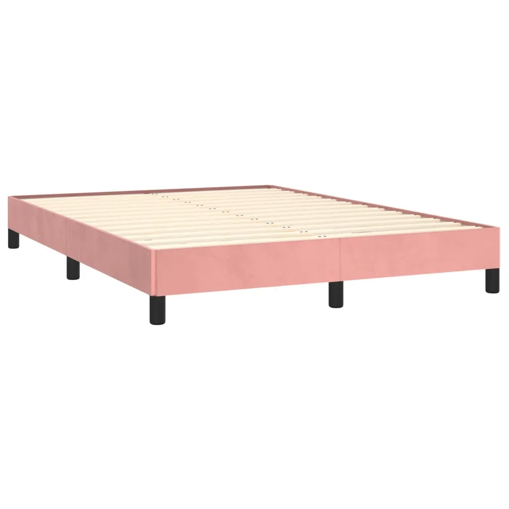 Letto matrimoniale | Letto per adulti | Giroletto Rosa 140x190 cm in Velluto
