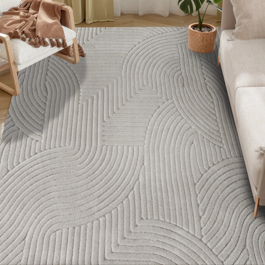 Tappeto da salotto geometrico ¨C zephmum ¨C 230x160 cm gris antiscivolo