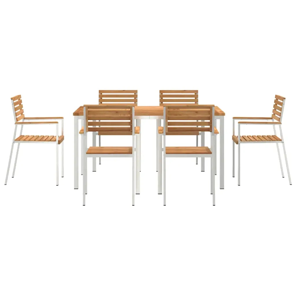 Set da Pranzo per Giardino 7 pcs Marrone Legno di teak solido 3334784