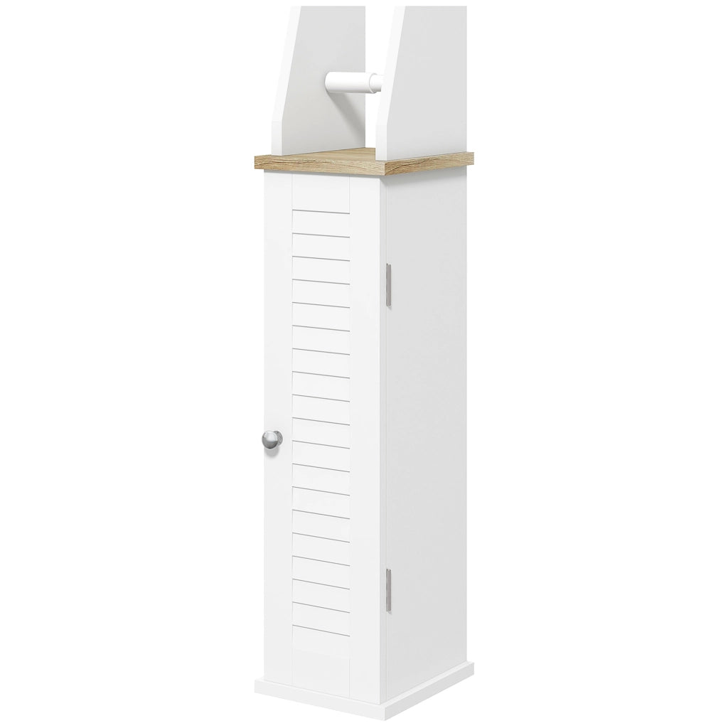 Mobiletto Sottolavabo con Portarotoli ¨C Zephmum ¨C Bianco 18x20x80 cm