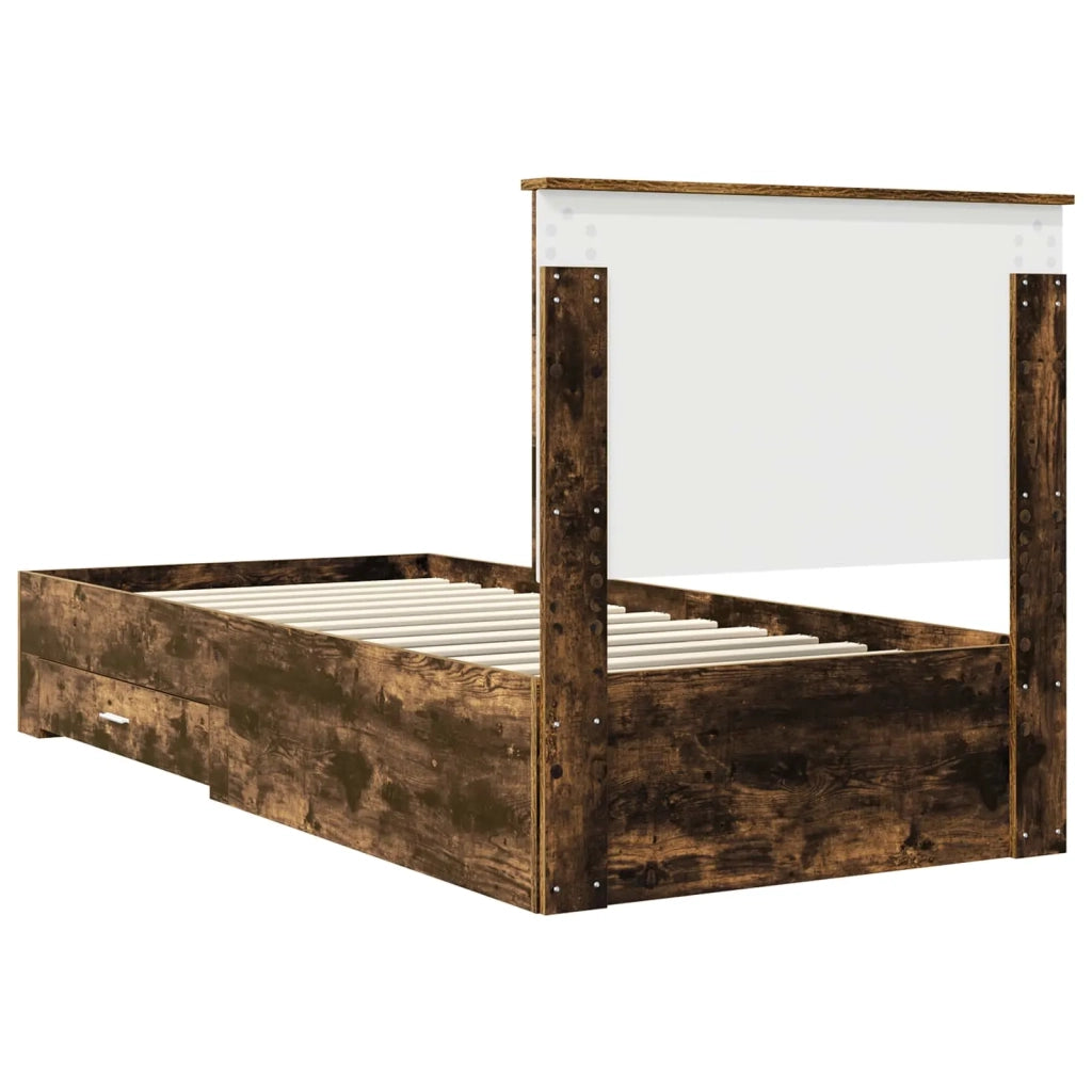 Struttura del letto Rovere fumé 90 x 190 cm Legno multistrato