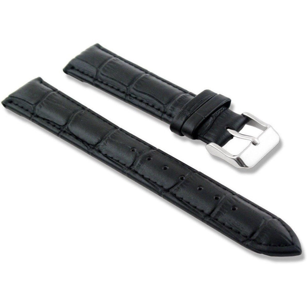 Trade Shop - Cinturino In Pelle Universale Ricambio Per Orologio Larghezza 22mm Nero -